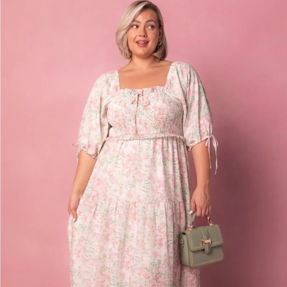 Ivy City Co. Nora dress Spring Watercolor print 3X